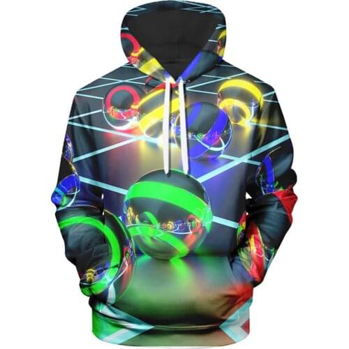 Foreign trade mens cool creative color marble printing 3D hoodie comfortable pullover top