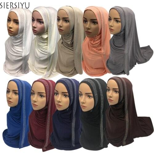 Muslim Womens Hijab bonnet Cap Modal Cotton Middle Eastern Womens Scarf with Drilled Pure Cotton Towel