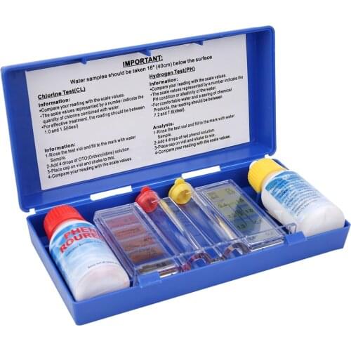 1Set PH Chlorine Water Quality Test Kit Tester Hydrotool Aquarium Tester Swimming Pool Hydroponics Aquarium Accessories