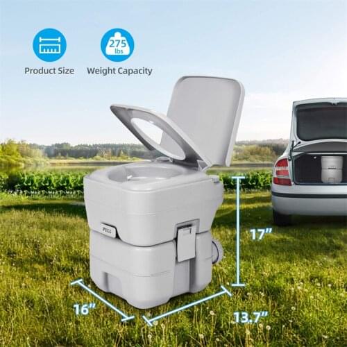 10L&20L PortableToilet RV Potty Waste Tank Indoor Outdoor Compact Double-Outlet Commode For Travel Camping RV Boating Fishing