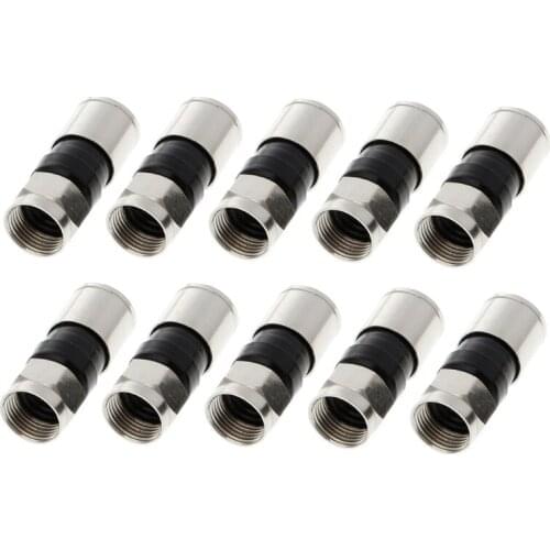 Drop Ship 10 Pcs RG6 F Type Compression 2.7cm Snap Seal Plug Connector For Sky Satellite Virgin Cable