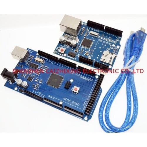Free shipping ! Ethernet W5100 network expansion board SD card Shield for arduino with Mega 2560 R3 Mega2560 REV3 and usb cable