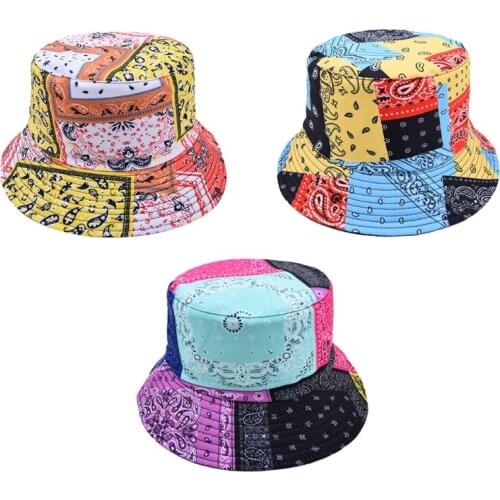 Bucket Hat in Cotton Made Unisex Summer Beach Hats Outdoor for Women Men Hats in Contrast Color Sun UV Protection