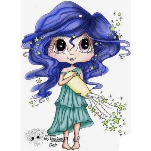 10x8 Girl puts the stars in the bottle Transparent Clear Stamps Silicone Seals for DIY scrapbooking photo album Card Making