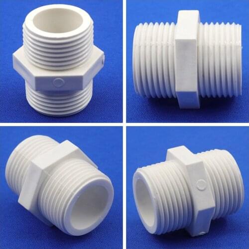 2pcs 1/2" ~ 2" PVC Thread Connectors Male thread PVC Pipe Connector Fittings Adapter Garden Irrigation Aquarium Water tube joint