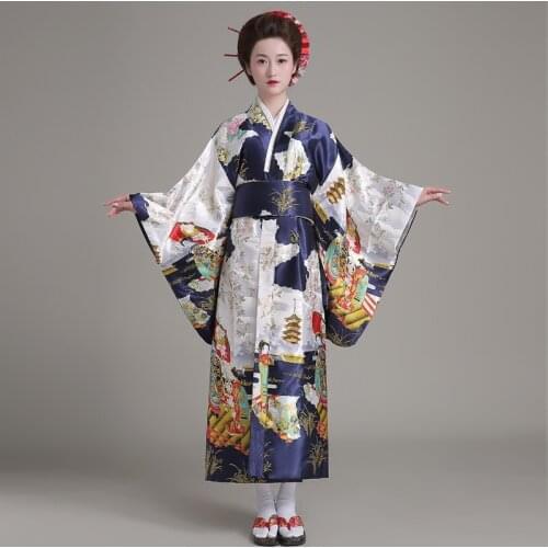Traditional Japanese Yukata Kimono Party Formal Dress For Women Haori Floral Robes Anime Cosplay Costumes Asian Clothes FF2298