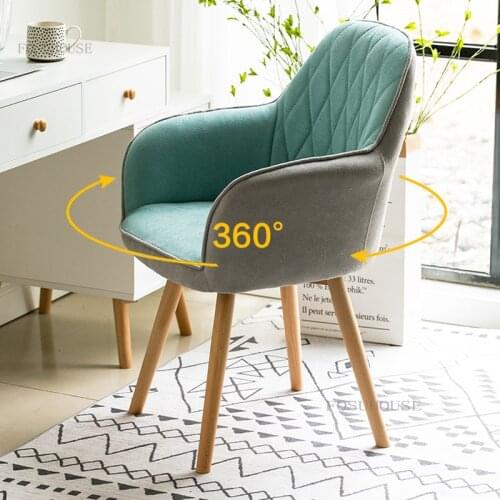 Student Dormitory Swivel Computer Chair Study Front Desk Backrest Office Chair Home Furniture Writing Vanity Chairs with Armrest