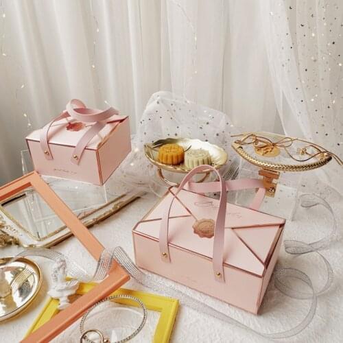StoBag 5pcs Bronzing Gift Box Event Party Supplies Packaging Wedding Birthday Handmade Candy Chocolate Packaging Gift Decoration
