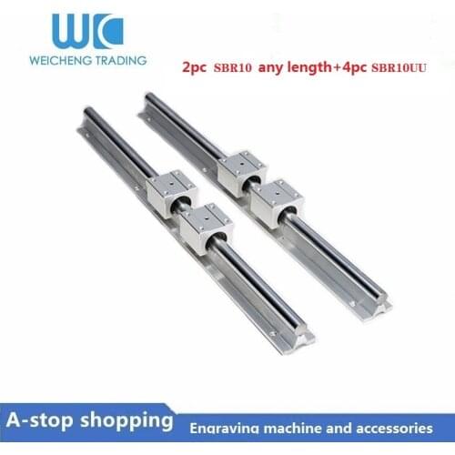 10mm Linear Rail 2pcs SBR10*100 to 1150mm +4pcs SBR10UU Linear Guide Linear Motion Ball Bearing Blocks For CNC Linear Shaft