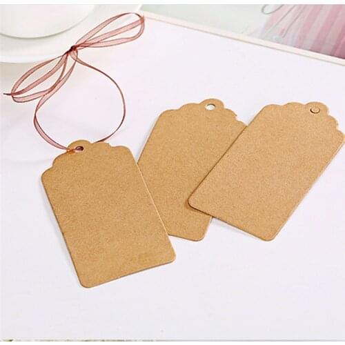 100 Pieces/Lot 2*4cm Paper Gift Tags Card White Scallop Festival Party Birthday Wedding Decoration Blank Mini Luggage Label