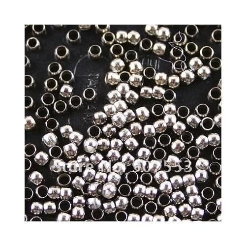 1000pcs shinny silver /gun black / bronze /gold /dull silver color 2mm round crimp beads