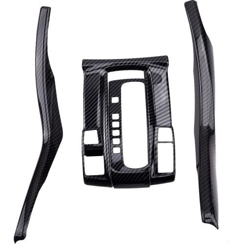 4Pcs Center Console Gear Shift Panel Cover Frame Trim Plastic Carbon Fiber Style Black Fit For Honda Civic 2016 2017 2018 2019