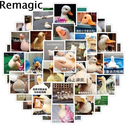 50pcs Funny Lovely Animals Duck Meme Cartoon Children Stickers Skateboard Guitar Suitcase Girls Waterproof scrapbooking Sticker