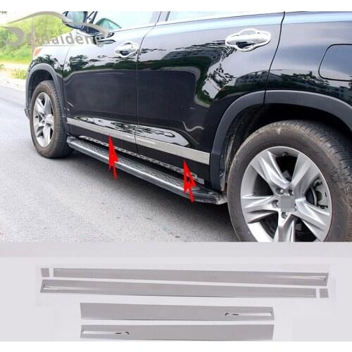 6pcs For Toyota Highlander 2014-2019 Stainless Body Door Side Molding Cover Trim Car Styling Accessorie