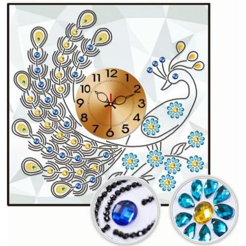 Diy 5d Sale Diamond Embroidery, Diamond Mosaic, Special Shaped, Creative Wall Clock, Peacock, Diamond Painting, Cross Stitch,3d