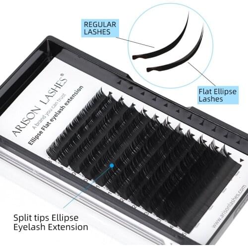 Arison Flat Ellipse Lashes Extension Natrual And Soft Individual Ellipse Flat Eyelashes Extensions Lashes Wholesale