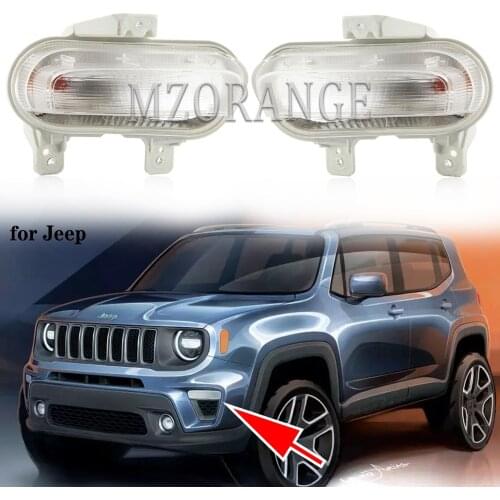 Auto Head Light foglights for Jeep Renegade 2019 2020 Car drl fogLamp day light headlight fog light Decoration Cover Accessories