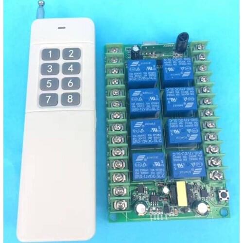 AC 220v 8CH RF Wireless Remote Control switch 1* Receiver +1* transmitter universal electric appliances power on/off