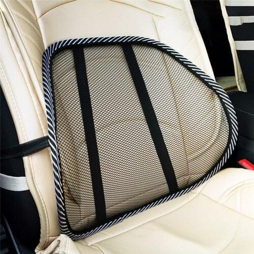 Black Mesh Cloth Car Seat Cushion Lumbar Waist Support Automobiles Chair Pillow Pain Back Auto Office Lumbar Accessories Re X1W8
