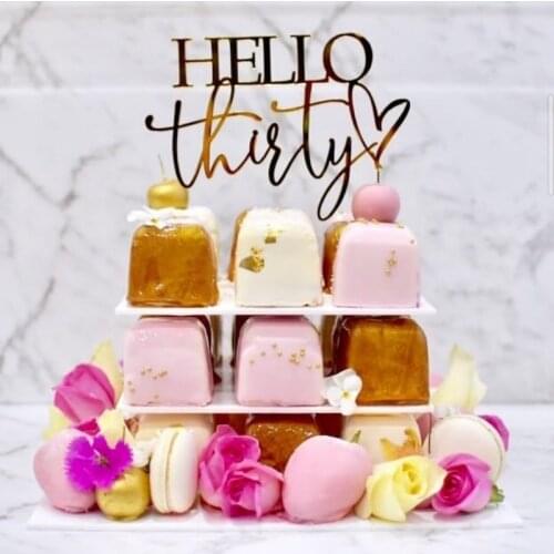Digital Series Hello thirty Birthday Acrylic Cake Topper 16 years old 30 years old English For Birthday Party Cake Decoration
