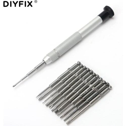 DIYFIX 12in 1 Precision Screwdriver Set forHuaiwei Xiaomi Samsung Disassemble Teardown Opening Kit Mobile Phone Repair Tools