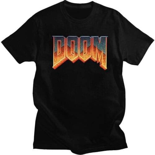 Doom T Shirts Men Short Sleeve Video Game T-shirt Streetwear Tee Pre-shrunk Cotton Oversized Fashion Graphic Tshirt Gift