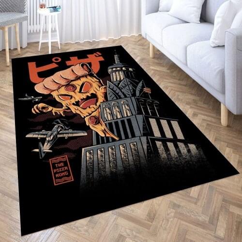 PIZZA KONG Carpet for Living Room 3D Anime Cartoon Rug Gamer Teen Room Bedside Lounge Rug Kids Children Floor Mats