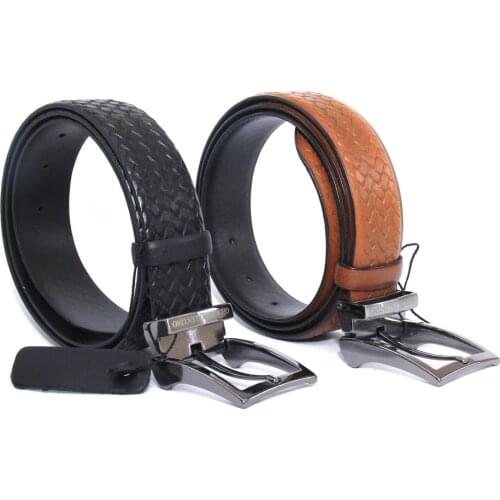 Handmade Leather Belts with Embossed Real Calf Skin, Tobacco & Black, Mens Formal Casual Dress Accessories, Fashion Set Combo