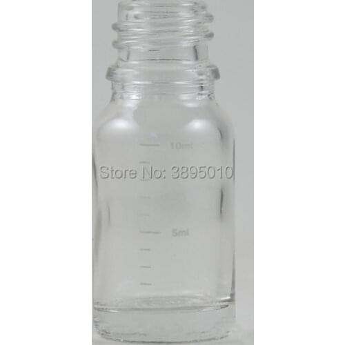 Mini 10ml Amber clear blue green Glass Essential Oil Bottle Without any cap, Glass Vials with scale F1080