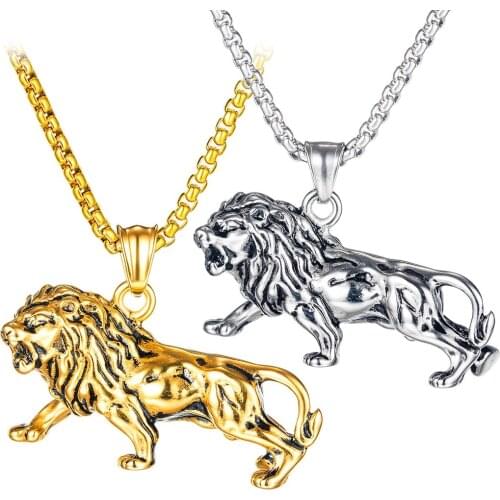 FATE LOVE Fashion Jewelry Male Men Statement Necklaces Pendants Stainless Steel Box Chain Party Gift