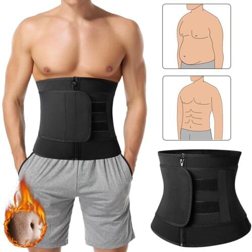 Men Sauna Trimmer Belt Workout Waist Trainer Abdomen Sweat Slimming Belt Weight Loss Shapewear Neoprene Belly Shapers Fitness