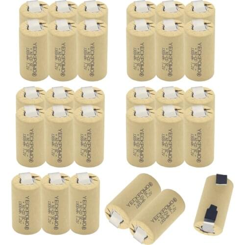 30 pcs Low price Moscow warehouse 1300mAh sub C battery NICD SC batteries 1.2V akkus flat top for dewalt for emergency lighting