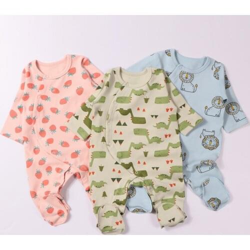 New born baby clothes baby boy girl romper autumn warm long sleeve footies kimono robe pajama overalls infant cotton jumpsuit