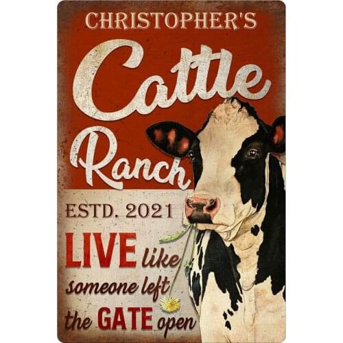 Cattle Poster Look Retro Tin Sign, Decorate Any Wall Decoration Of The Ranch, Also Suitable For Where You Think It Is Suitable