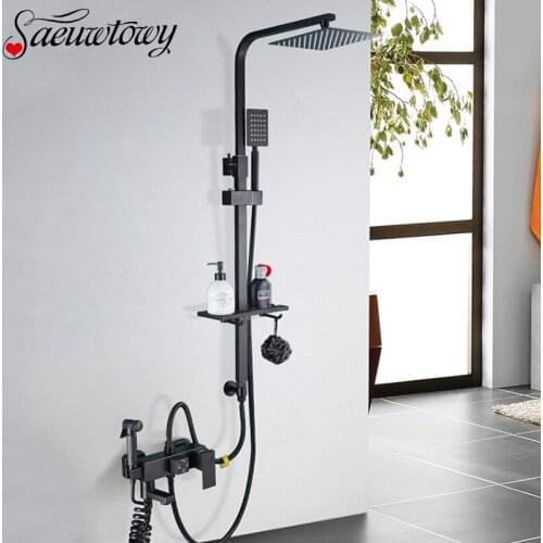 Separate Bathroom Shower Faucet Shower Bracket Bathtub Faucet Hot And Cold water mixer Crane Road Spout Faucet Height Adjustment