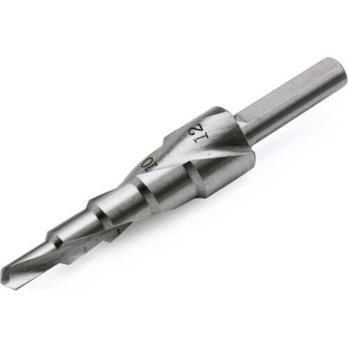 Triangular Shank Step Drill Bit Spiral Groove Woodworking Milling Cutter 4-12mm