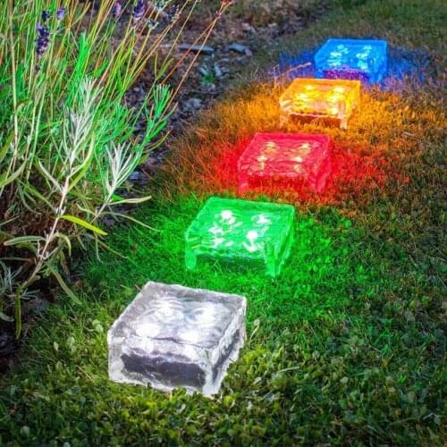 LED Underground Brick Lamp Solar Deck Lights Outdoor Led Light Waterproof IP68 Solar Garden Light Christmas Wedding Decoration