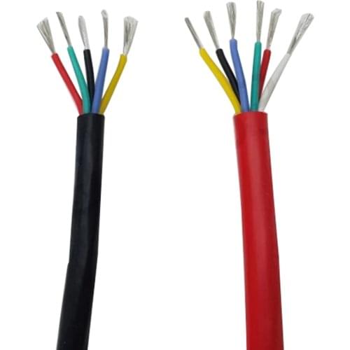 Outdoor Cold and High Temperature Resistant Wire Special Soft Silicone Wire 5core 0.3/0.5 /0.75/ 1 Square -60 Degree Cable