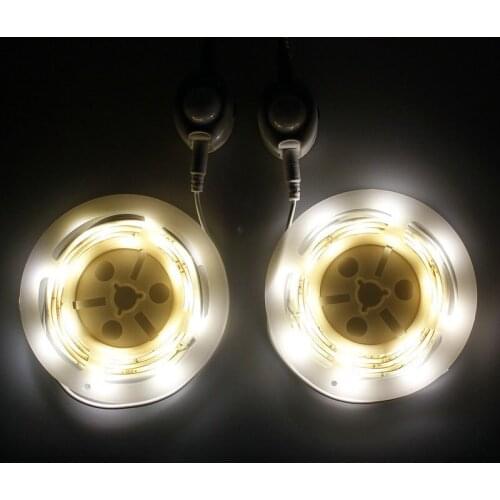 Dual Motion Activated Under Bed Light Smart LED Night flexible Strip PIR Sensor Lamp Baby Closet lamp kit 12V IP65-Warm white