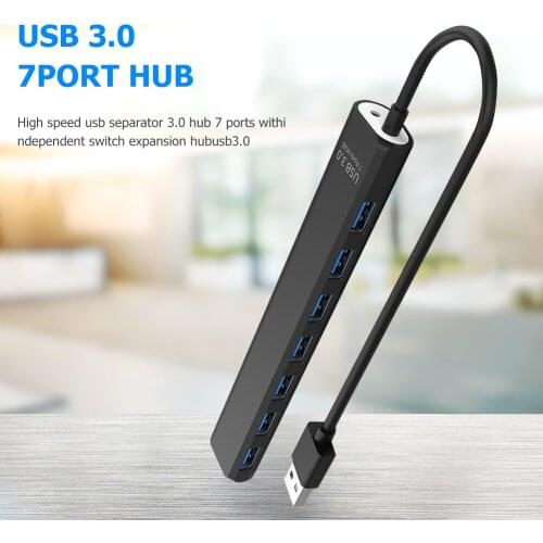 USB HUB Notebook Smartphone Expansion Converter Portable 7 Ports USB 3.0 HUB 5Gbps Multi USB Power Splitter for Laptop Desktop
