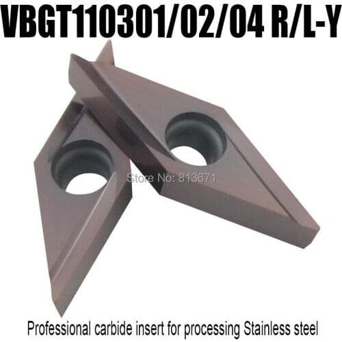 VBGT110301R VBGT110304/02R/L-Y Grooving Carbide inserts CNC lathe cutter turning tools for stainless steel processing