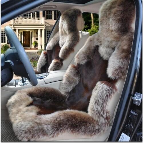 Wine red wolf sheep fur car wool cushion universal car seat cushion short auto interior accessories