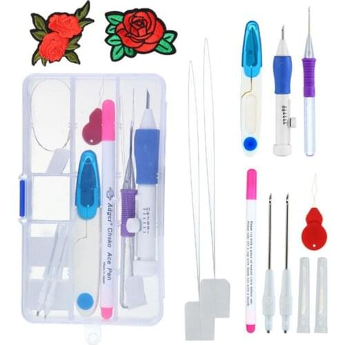 Magic DIY Embroidery Pen Knitting Sewing Tool Kit Punch Needle Set