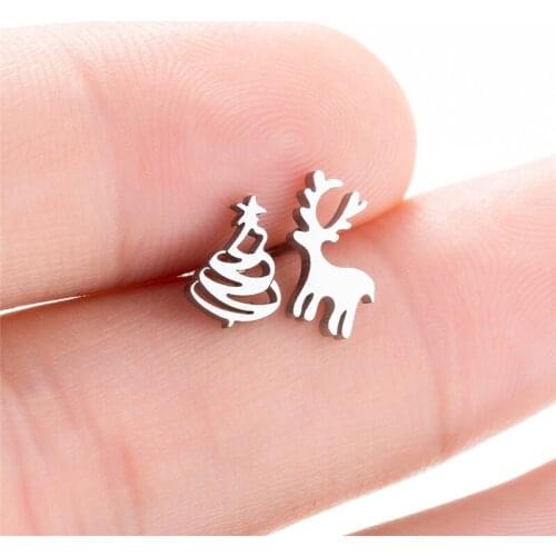 Punk Hot Sale New Creative Cute Elk Stainless Steel Deer Earrings Fashion Ladies Accessories Christmas Gifts 2020 Trend Piercing