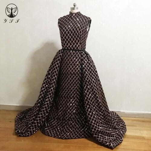 Best Selling Vestidos De Noite High Collar Sleeveless Floor Length Mermaid Formal Evening Dresses with Overskirt