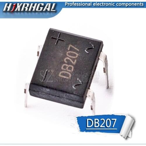 10PCS DB207 DIP B207 DIP4 Bridge Rectifiers 1000V 2A new and original IC Hot Products