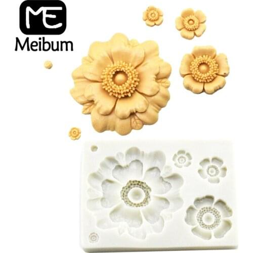 3D Flower Silicone Fondant Cake Mold Wedding Party Petal Pattern Pastry Gum Paste Sugar Craft Dessert Mould Decorating Tools