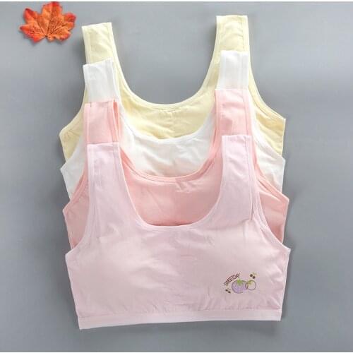 Breathable girl bra developmental student tube top vest-style underwear girl 8-18 years old young girl training bra young girl