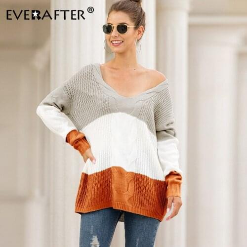 Женские пуловеры с V-образным вырезом EVERAFTER China At AliExpress