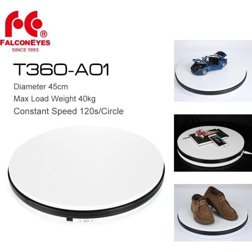 Falcon Eyes 14" 45cm T360-A01 360 Degree Electric Rotating Display Photography Turntable Max Load 40kg for Show Product